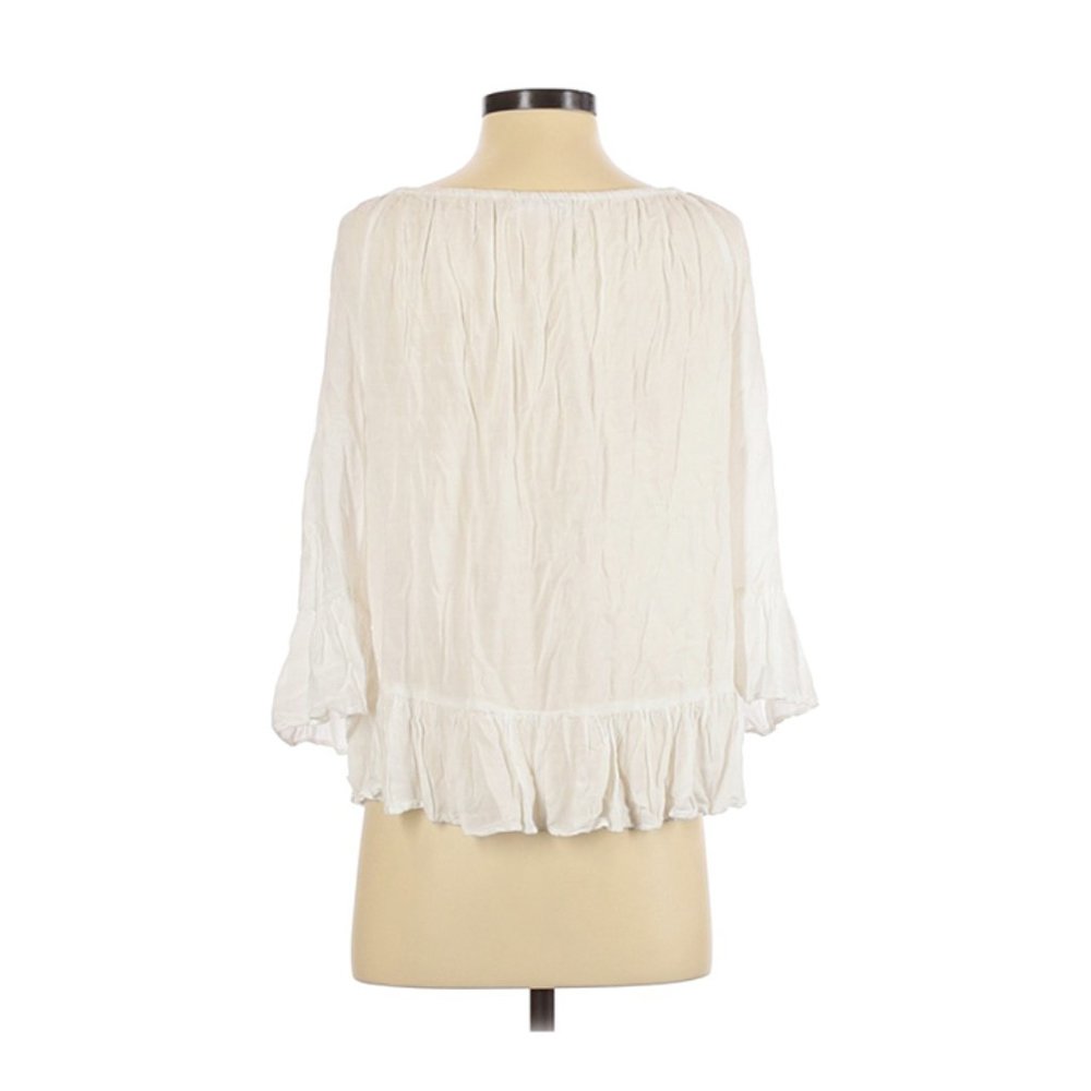 Velvet peasant blouse